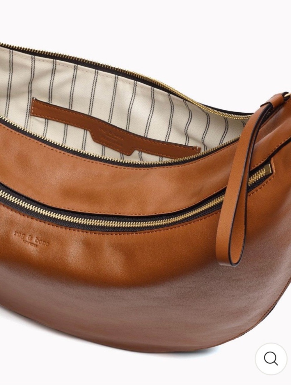 Rag & Bone Riser crossbody Leather Hobo Shoulder Bag in Cognac - Picture 3 of 9